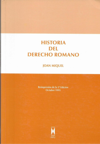 Portada del libro HISTORIA DEL DERECHO ROMANO